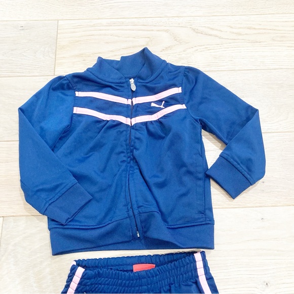 Puma Navy Tracksuit with Light Pink Accents - Picture 2 of 5